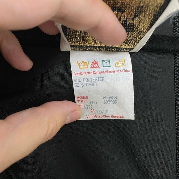 VINTAGE - Joseph Ribkoff Black with Gold Chain Dress - Picture 6 of 7